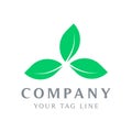 The logo template of three leaves forms a triangle