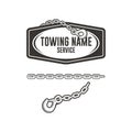 Chain in logo for towing service Royalty Free Stock Photo