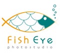 Logo template, vector, fish eye, photostudio logotype Royalty Free Stock Photo