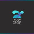 Logo template zoo, animal store, blue rabbit.