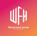 Logo templates of work from home illustration in gradient color for design and other material