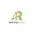 The logo the text reads Meal Prep Service with Meal Prep in black Royalty Free Stock Photo