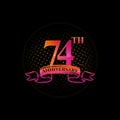 Logo 74th Anniversary Logo with a circle and number 74 in it and labeled commemorative year