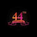 Logo 44th Anniversary Logo with a circle and number 44 in it and labeled commemorative year