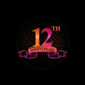 Logo 12th Anniversary Logo with a circle and number 12 in it and labeled commemorative year