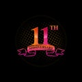 Logo 11th Anniversary Logo with a circle and number 11 in it and labeled commemorative year