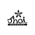 Logo for Thai massage with traditional thai ornament, pattern element. Royalty Free Stock Photo