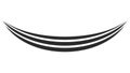 Logo three curved stripes hammock, sign summer vacation on beach