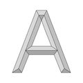 Logo three dimensional letter a, vector capital first letter of the alphabet a symbol primacy and origin