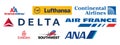 Logo of top important airlines in the world