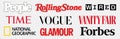 Logo of top Most Popular Magazines in the World: Time, Rollingstone, Vogue, People, Wired, Vanity Fair, National Geographic,