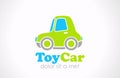 Logo Toy car fun vector. Funny micro machine icon