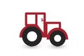 Logo Tractor Agriculture Symbol Red Color Silhouette Icon Vector