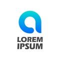 The logo transformed from the letter a can be used as an electronic corporate logo starting with the letter a Royalty Free Stock Photo