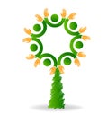 Logo tree eco friendly teamwork vector icon Royalty Free Stock Photo