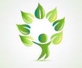 Logo tree health nature people icon unique vector image