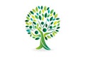 Logo tree people ecology icon vector image