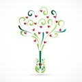 Logo tree swirly love hearts guitar shape