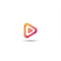 Logo with a triangular play button design, featuring a gradient of orange to pink Royalty Free Stock Photo