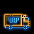 Logo Truck Online Taxi neon glow icon illustration