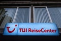 Logo of TUI on their local Reisecenter Travel Center.