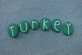 Turkey, country name with green colored stones Royalty Free Stock Photo