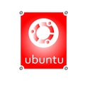 Logo of Ubuntu operating system on white background Royalty Free Stock Photo