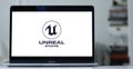 Logo of Unreal Engine 5, a 3D design and rendering software for developers and filmmakers