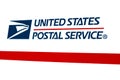 Logo of USPS United States Postal Service on PRIORITY MAIL Mailing Box Royalty Free Stock Photo
