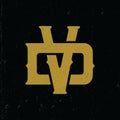 Logo VD or DV with black background Royalty Free Stock Photo