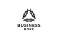 Black white rope business connect link logo Royalty Free Stock Photo