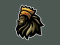 King Lion Unique Mascot Logo Vector Illustration Royalty Free Stock Photo