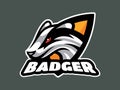 Badger Head Mascot Logo Template Vector Illustration Royalty Free Stock Photo