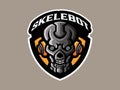Skeleton Skull Head Mascot Logo Illustration Royalty Free Stock Photo