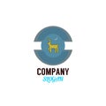 Logo vector deer with moon design logo for your company business