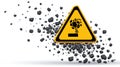 Warning Sign - Falling Rocks Hazard Symbol Royalty Free Stock Photo
