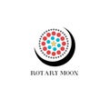 Logo vector design rotary moon logo template for company