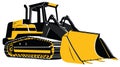 Yellow and Black Crawler Loader Bulldozer - Construction Vehicle Royalty Free Stock Photo