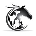 Logo vector horse, dog ,cat and rabbit sparkle silhouettes Royalty Free Stock Photo
