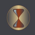 Logo vector illustration Hourglass brown blue color