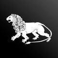 Logo vector lion, black silhouette on a white background.