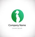 Logo vector with pregnant woman silhouette. Isolated icon, sign, logotype concept Royalty Free Stock Photo