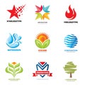Logo vector set - creative illustrations. Logo collection. Vector logo design. Vector logo template. Design elements. Royalty Free Stock Photo