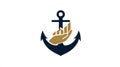 Anchor Hand Holding Growth Chart Logo - Financial Security Investment Royalty Free Stock Photo