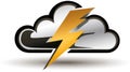 Thunderbolt Icon Stormy Cloud with Lightning Bolt Symbol Royalty Free Stock Photo
