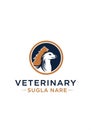 A logo for a veterinary service featuring a stylized dog profile Royalty Free Stock Photo