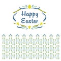 Logo, vignette with the words Happy Easter. Floral