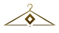 Luxury Gold Hanger with Diamond Shape Detail - Fashion Store Logo Royalty Free Stock Photo