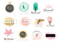 Logo watercolor background banner.vector Royalty Free Stock Photo