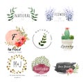 Logo watercolor background banner.vector Royalty Free Stock Photo